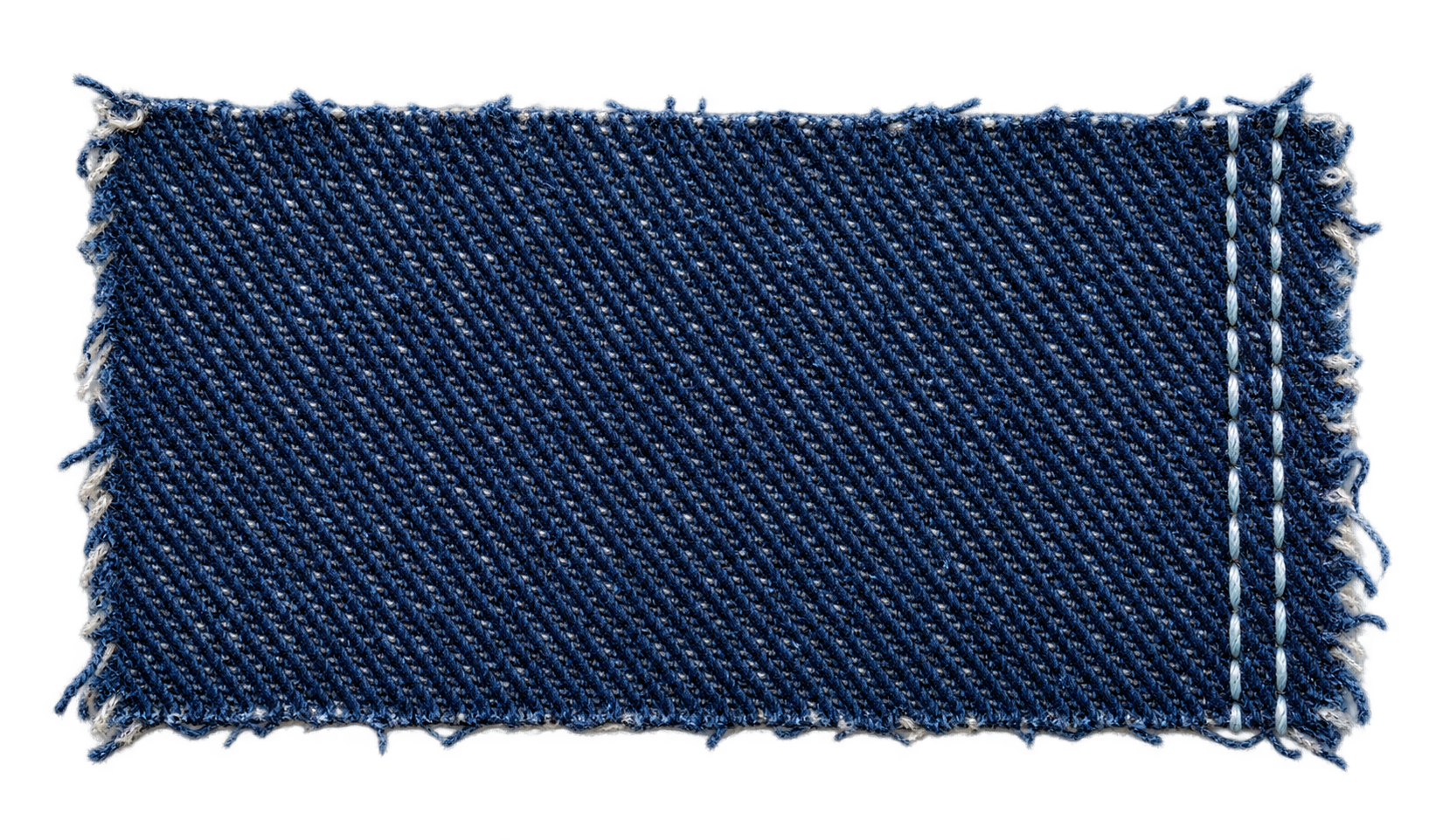 Pequeña muestra de tela denim índigo